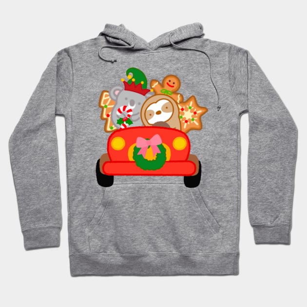 Cute Holiday Cheer Christmas Car Hoodie by theslothinme